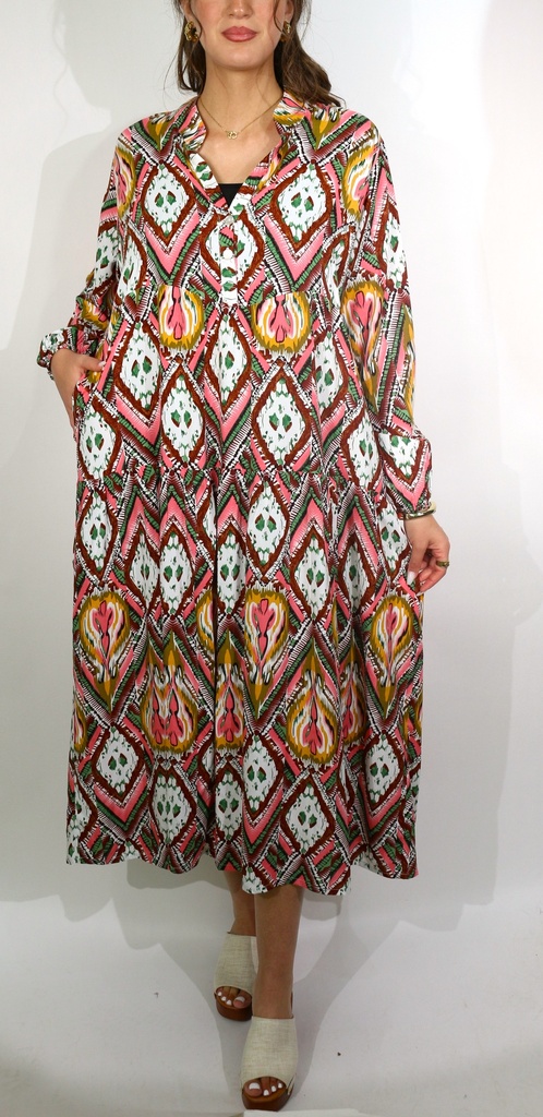 Robe ISADORA Marron vert rose
