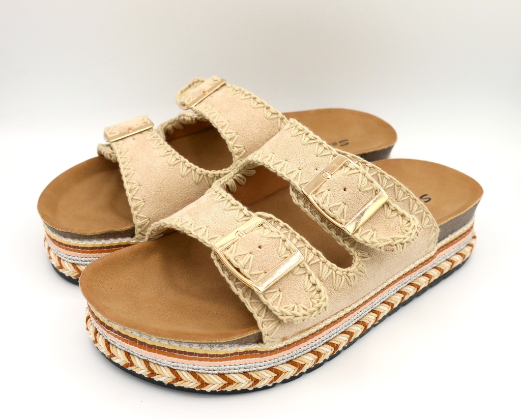 Mules Haute Beige 